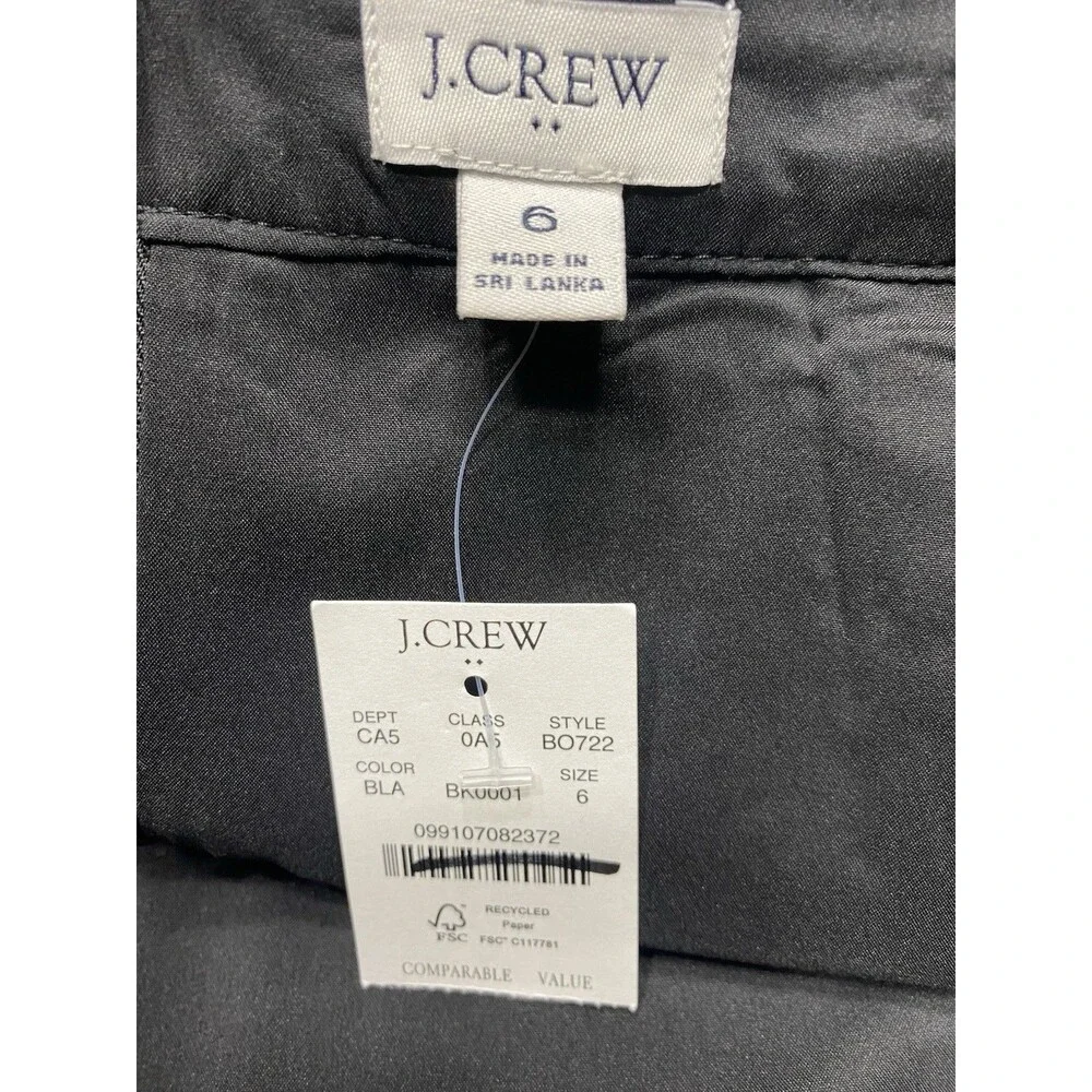 J.Crew Factory  Womens Pencil Skirt In Black NWT Size 6